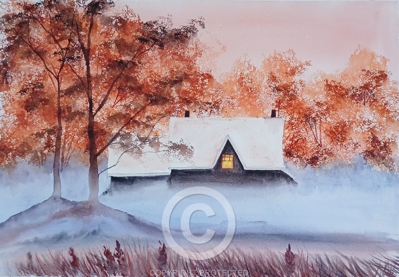 Autumn Haze, a painting by Sonal Garg